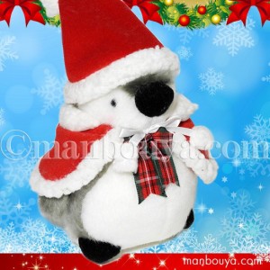 クリスマス ぬいぐるみ ペンギン グッズ たけのこ TAKENOKO ペンギンミニ リボン赤 12cm サンタ衣装 まんぼう屋ドットコム