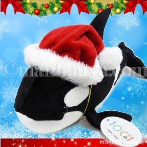シャチのぬいぐるみ クリスマス プレゼント 水族館 TST 101シリーズ オルカ Sサイズ 35cm サンタ帽子 まんぼう屋ドットコム