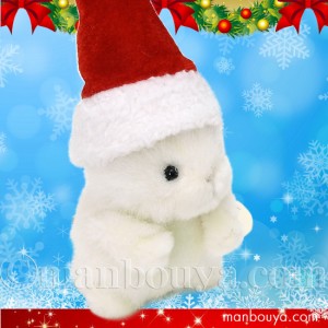 クリスマスプレゼント ぬいぐるみ うさぎ たけのこ TAKENOKO プチプチらんど 森のなかま ウサギ 白 13cm サンタ帽子 まんぼう屋ドットコ