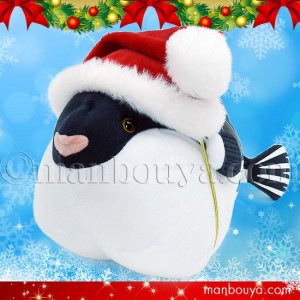 クリスマスプレゼント ぬいぐるみ 魚 フグ 水族館グッズ A-SHOW 栄商 とらふぐ 25cm サンタ帽子 まんぼう屋ドットコム