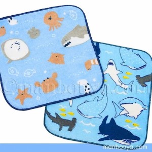 サメ グッズ タオルハンカチ 海の生き物 ミントイン Mintinn ミニタオル 20×20cm【メール便発送可】まんぼう屋ドットコム 