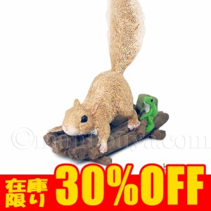 【在庫限り30%OFF】リスとカエルの置物 リアル 動物 ミニチュア オーナメント インテリア雑貨 いかだ乗りリスと蛙 まんぼう屋ドットコム