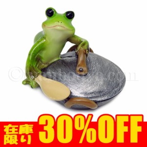 【在庫限り30%OFF】カエルの置物 かわいい ユニーク 動物 ミニチュア オーナメント インテリア雑貨 給食蛙 まんぼう屋ドットコム