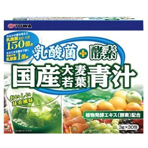 ユーワ　乳酸菌+酵素 国産大麦若葉青汁　3g×30包