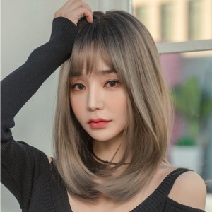 ウィッグ かつら ミディアム セミロング フルウィッグ ウィッグ ロング レディース wig ストレート 自然  医療用 小顔効果 耐熱 日常　コ