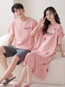 【ペア販売】ディズニー ペアパジャマ 半袖 ルームウェア ロッツォ パジャマワンピース 部屋着 セットアップ 上下セット ナイトウェア ペ