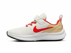 ナイキ キッズ 子供靴 スニーカーNIKE スター ランナー3 PSV DA2777-101 セイル/ブライトクリムゾン/セサミ/レッドクレイ STAR RUNNER  