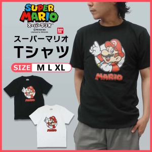 スーパーマリオ 22863090 メンズ レディース Tシャツ グッズ マリオ フェイス ブラック ホワイト 半袖  M L XL