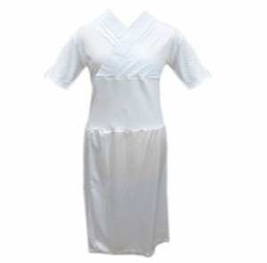 長襦袢 長じゅばん Ｔシャツ 女性用 洗える 白色 Ｍ Ｌ ＬＬ 日本製 和装 着物 肌着 下着 長地袢