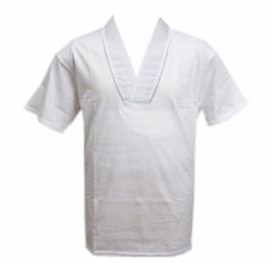 半襦袢 半じゅばん Ｔシャツ メンズ 男性 白色地白衿 S Ｍ Ｌ ＬＬ 日本製 洗える 和装 着物 下着 礼装用 男物 高級天竺綿生地使用