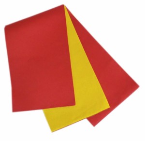 半巾帯 半幅帯 長尺 ロング リバーシブル 無地 日本製 赤黄色 浴衣 ゆかた 卒業式 袴下帯 赤色