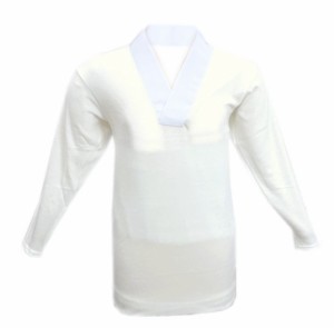 半襦袢 Ｔシャツ メンズ 男性 冬用 暖か 洗える 七分袖 白色地白衿 Ｍ Ｌ 日本製 冬物 和装 着物 半じゅばん 男物
