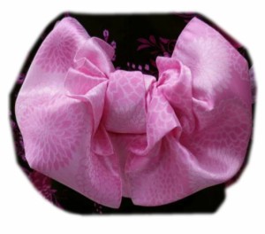 兵児帯 へこ帯 ピンク色地菊 日本製 浴衣 ゆかた 女性用 レディース