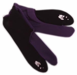 足袋 ラインストーン 刺繍 ストレッチ うさぎハート黒紫 フリー 振袖 成人式 卒業式 袴 着物 日本製