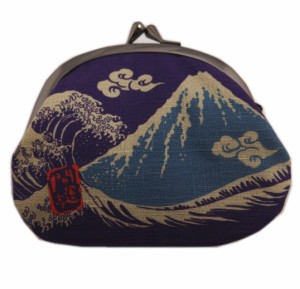 がま口 財布 サイフ 小銭入れ 和柄 日本製 紫色地富士山 男性 女性用 開運亭 着物 和装 浴衣
