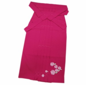 袴 はかま 無地 刺繍 濃ピンク地薔薇 Ｌ 卒業式 謝恩会 女性用 単品 購入 洗える バラ柄