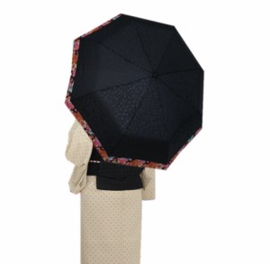 日傘 折りたたみ 折り畳み 和柄 晴雨兼用 ＵＶカット 黒色地桜古典花 8本骨 かさ袋付 着物 洋服