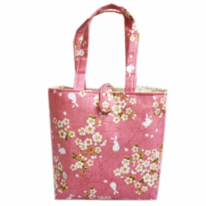 バッグ ミニ 手提げ 和柄 桜うさぎピンク 日本製 女性用 レディース 子供用 キッズ