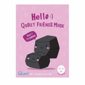 キュレット 炭 フェイスパックフレンズフェイスマスクシリーズ Hello :) Quret Friends Mask - Charcoal 敏感肌 乾燥肌 スキンケア 水分