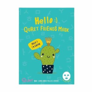 キュレット サボテン フェイスパックフレンズフェイスマスクシリーズ Hello :) Quret Friends Mask - Cactus 敏感肌 乾燥肌 スキンケア 