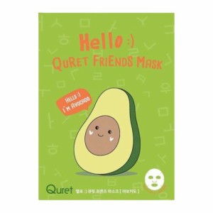 キュレット アボカド フェイスパックフレンズフェイスマスクシリーズ Hello :) Quret Friends Mask - Avocado 敏感肌 乾燥肌 スキンケア 