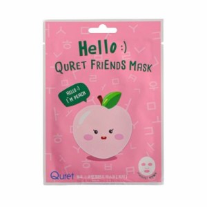 キュレット ピーチ フェイスパックフレンズフェイスマスクシリーズ Hello :) Quret Friends Mask - Peach 敏感肌 乾燥肌 スキンケア 水分