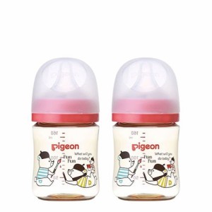 【2本セット】ピジョン 母乳実感プラ160ml (Bear) ベアー クマ 哺乳瓶 プラスチック 持ち運び 軽い 使いやすい 小さめ 自然 まとめ買い