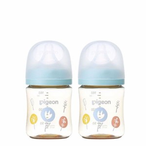 【2本セット】ピジョン 母乳実感プラ 160ml (Flower) 花柄 哺乳瓶 プラスチック 持ち運び 軽い 使いやすい 小さめ 自然