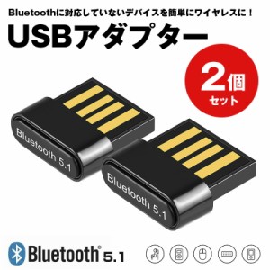 2個セット Bluetooth 5.1 USB アダプター レシーバー 子機 ワイヤレスイヤホン コントローラー マウス 送信機 超小型 ブルートゥース ワ