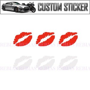 キスマーク ステッカー 3枚 セット リップ 唇 エンブレム LIP 口紅 kiss ドレスアップ カスタム sticker