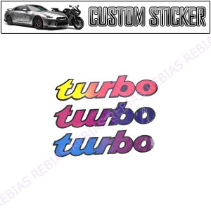 グラデーション TURBO ステッカー ターボ 走り屋 スポーツカー 痛車 バイク 家電 大判 カスタム