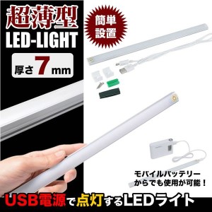 LED バーライト ロング 照明 薄型 USB 給電 デスクライト 卓上 long light スリム ホワイト アンバー