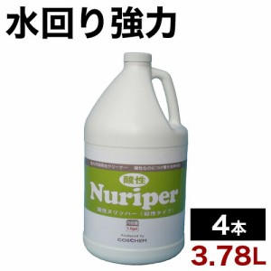 水回り用洗剤 3.78L 4本セット 水回り洗剤 業務用 強力水回り用洗剤 浴室 蛇口 トイレ タイル プール 洗浄剤 洗剤 酸性ヌリッパー FL366-