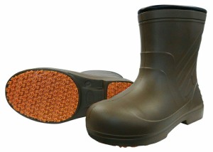 安全靴 軽量 洗える 長靴 ショートブーツ ラバーブーツ ブラウン 茶色 丸洗いOK 防水 雨具 動きやすい 履きやすい 業務用 作業用 工場 水