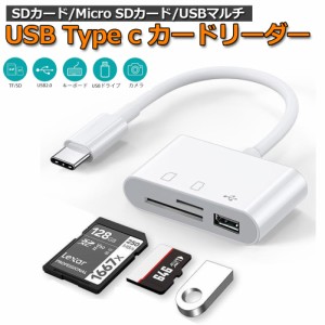 USB Type C SDカードリーダー ポータブル USB C カメラ sdカード リーダー Mac Book Pro 等 USB-Cデバイス 対応 3in1 SDカードライター S