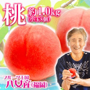 桃 もも 小玉 8玉 約1kg 福岡県産 【予約販売】【6月20日頃から順次発送予定】 光透過式センサー ゆうパック 通販 お土産 ランキング 九