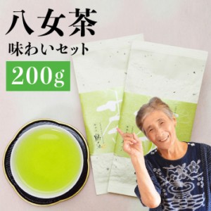 新茶 2024 八女茶 送料無料 味わいセット 100g×2袋セット メール便 煎茶 緑茶 茶葉 八女茶 日本茶 深蒸し茶 深むし茶 一番茶 ポイント消