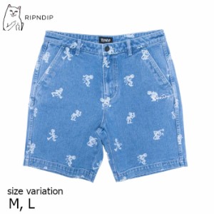 RIPNDIP DANCE PARTY DENIM SHORTS MEDIUM WASH リップンディップ ジャケット スケートボード メンズ レディース Rip N Dip