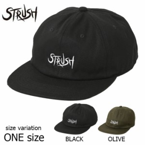 STRUSH ストラッシュ スケボー 帽子 キャップ CAP SCRIPT EMB STRAPBACK CAP BLACK OLIVE SKATEBOARD ストリート