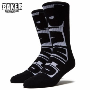 BAKER ベイカー ベーカー 靴下 ソックス スケボー SOCKS BRANED BLACK メンズ レディース プレゼント ギフトスケートボード