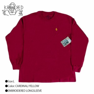 KROOKED SHMOO クルキッド ロングスリーブ スケボー マークゴンザレス EMBROIDERED L/S CARDINAL/YELLOW L ロンT ゴンズ SKATE スケート