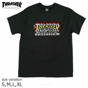 THRASHER KRAK SKULLS S/S TEE BLACK S M L XLサイズ Tシャツ 半袖 スラッシャー ブラック ストリート スケボー 正規品 ゴンズ