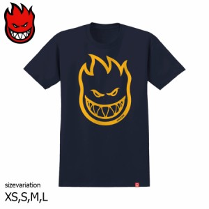 SPITFIRE BIGHEAD S/S T-shirt NAVY/GOLD スピットファイア ビッグヘッド Ｔシャツ 半袖 トップス スケートボード スケボー メンズ レデ