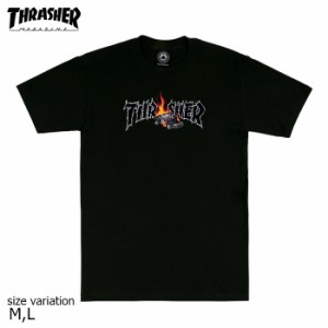 THRASHER COP CAR S/S M L BLACK Tシャツ 半袖 スラッシャー ブラック ストリート スケボー メンズ
