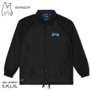 RIPNDIP Psychedelic Garden Coach Jacket BLACK ジャケット トップス リップン ディップ 猫 ネコ サイケデリック メンズ レディース コ