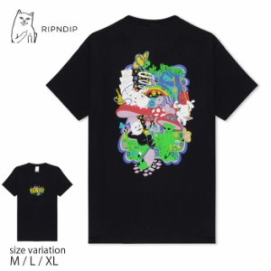 RIPNDIP リップン ディップ Tシャツ 半袖 猫 Rabbit Hole Tee Black ネコ ストリート メンズ レディース