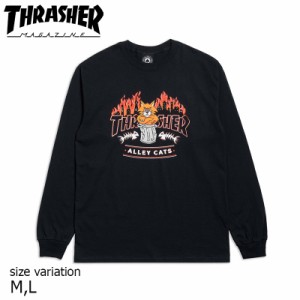 THRASHER ALLEY CATS L/S BLACK M L サイズ スラッシャー ブラック ロングスリーブ ロンT 長袖 ストリート スケボー 正規品 ゴンズ