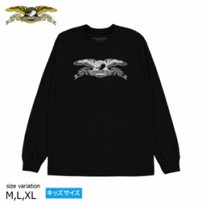 ANTIHERO YOUTH BASIC ESGLE L/S T-shirt BLK/WHT ロングスリーブ スケボー ロンT アンチヒーロー スケボー トップス 長袖 子供 ユース