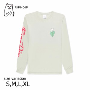 RIPNDIP NERMAL PORTRAIT LS SAGE リップン ディップ ロングスリーブ Tシャツ ロンT メンズ レディース スケートボード ねこ