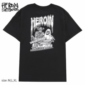 HEROIN ヘロイン Tシャツ 半袖 ヘロイン スケボー T-SHIRT GHOST TRAIN M L XL スケートボード TEE